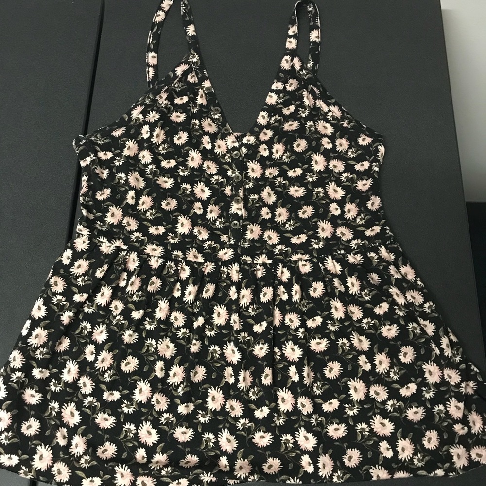 American Eagle Floral Babydoll Tank Top